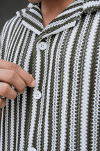 ARK Moss Cuban Shirt - button detail