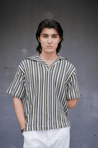 ARK Moss Cuban Shirt - front collar
