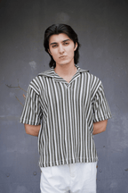 ARK Moss Cuban Shirt - front hands in pocket