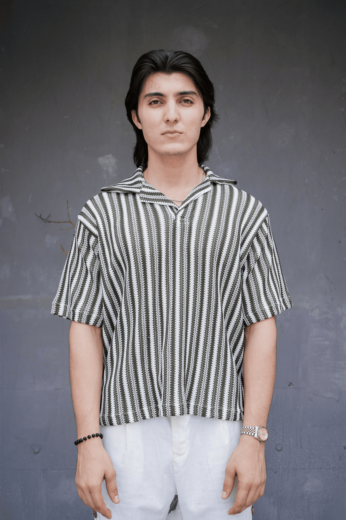 ARK Moss Cuban Shirt - front view