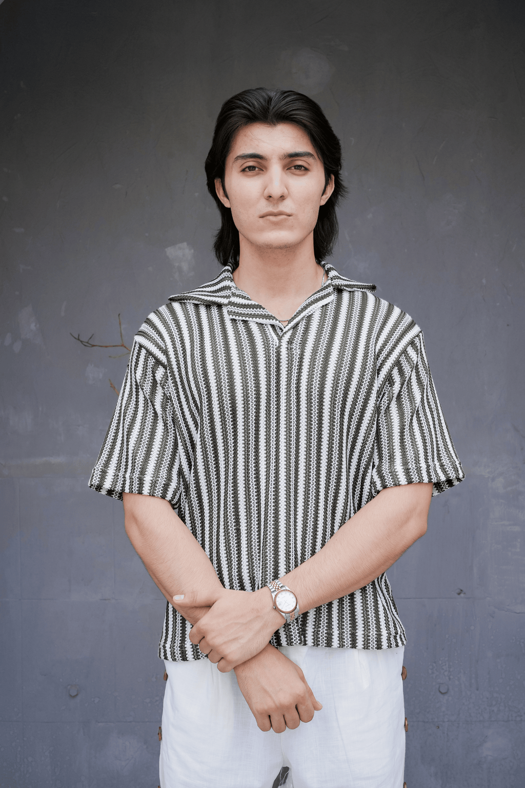 ARK Moss Cuban Shirt - front pose