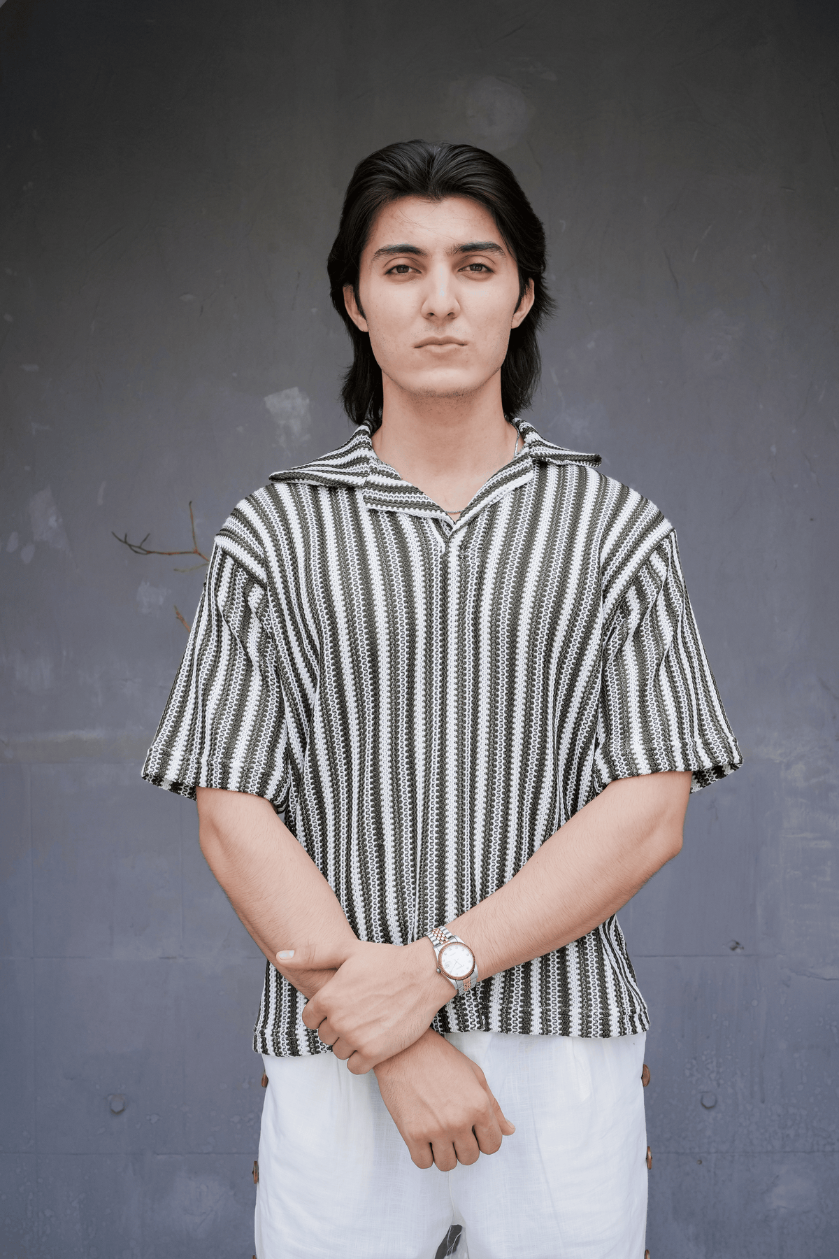 ARK Moss Cuban Shirt - front pose