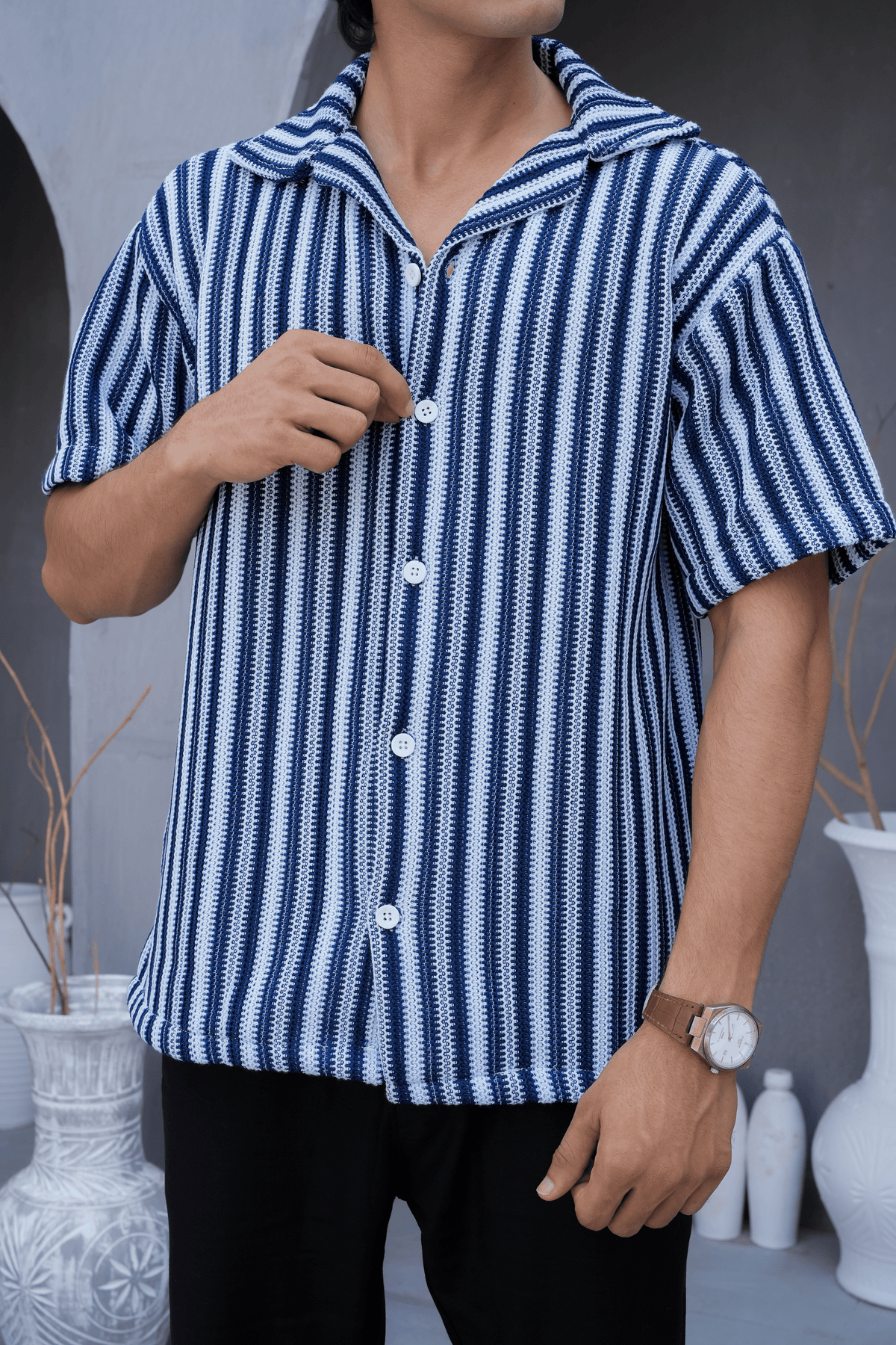 Tide Stripe Cuban Shirt