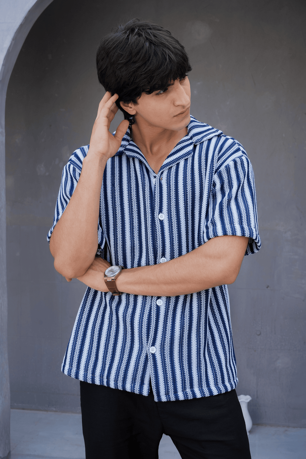 Tide Stripe Cuban Shirt