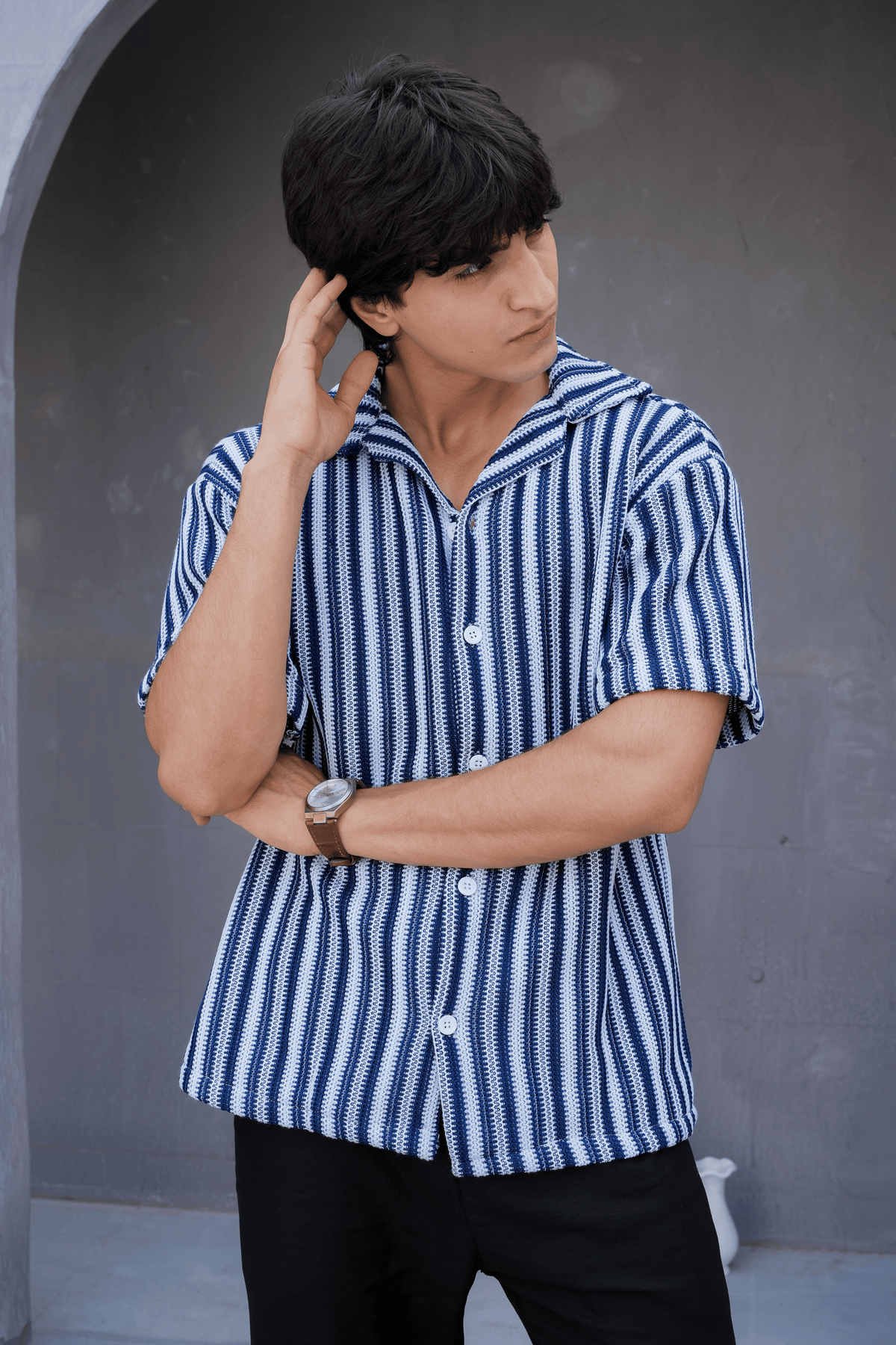 Tide Stripe Cuban Shirt