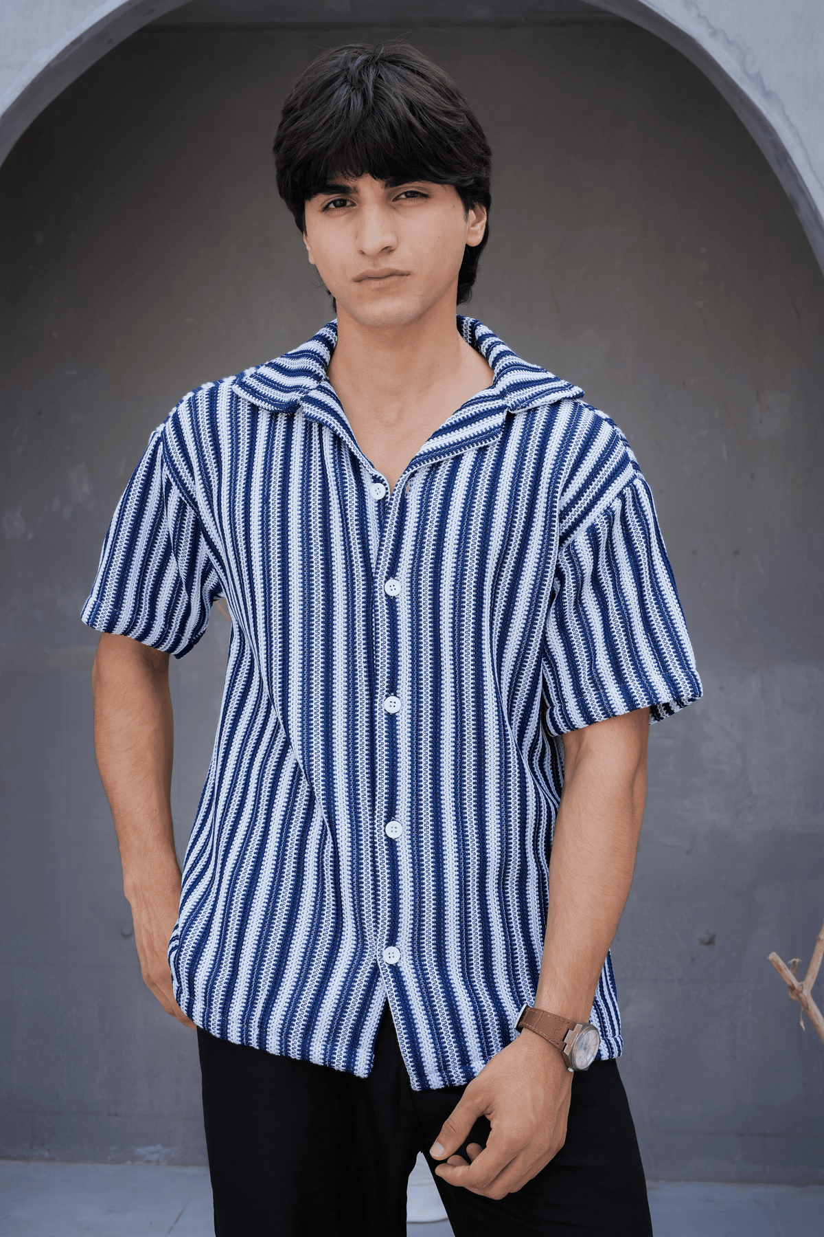 Tide Stripe Cuban Shirt