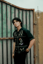 ARK Noir Embroidery Cuban Shirt