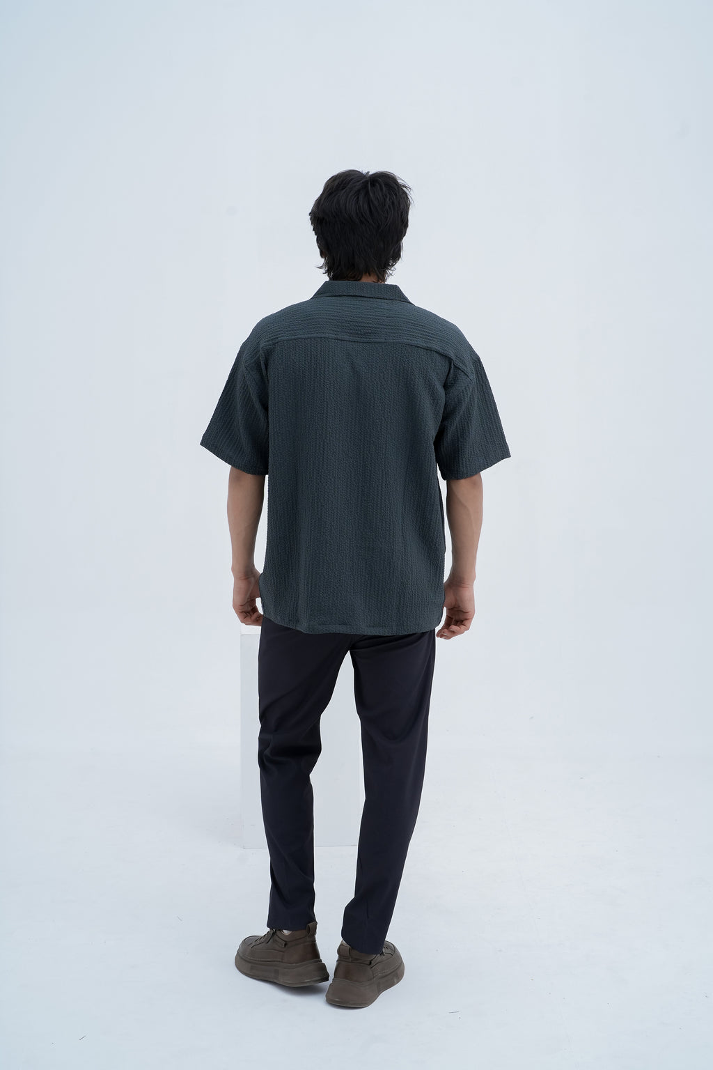Horizon Camp Shirt in Charcoal - back view