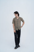 Sage Knit Camp Shirt - front view standing