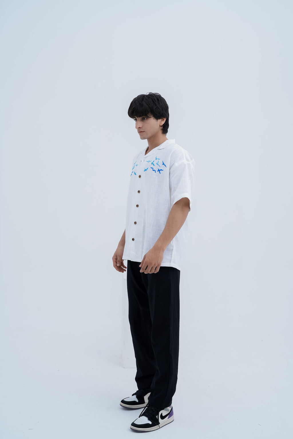 Flight Embroidered Camp Shirt - front view standing
