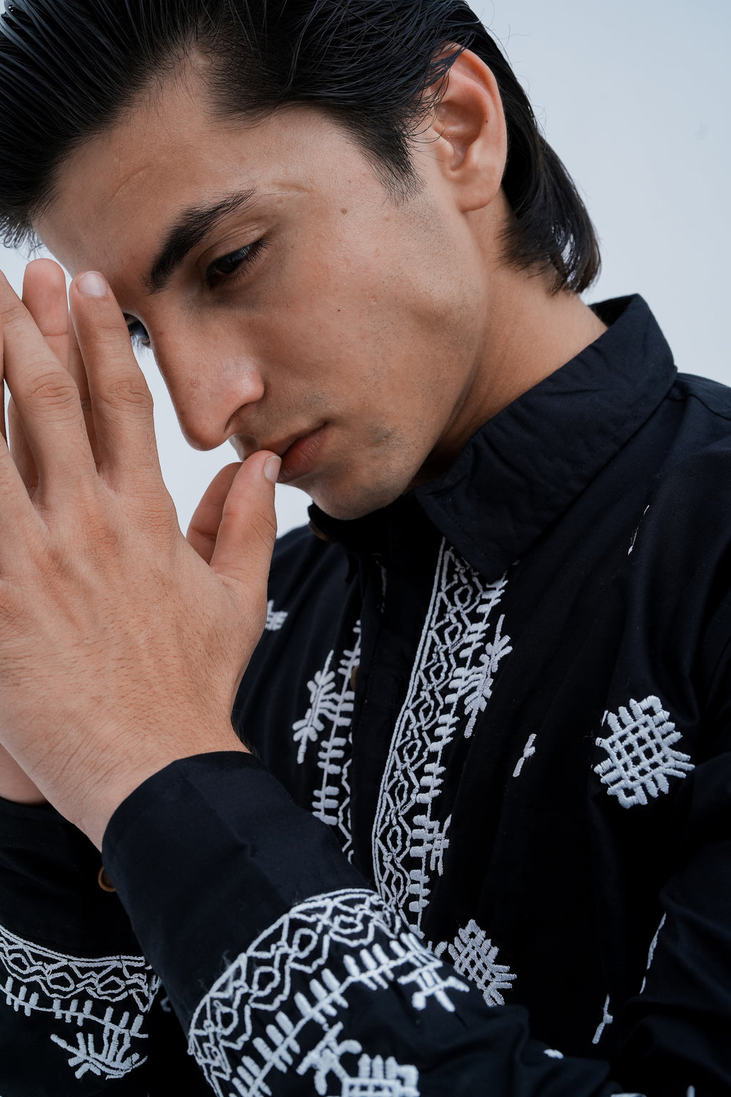 Frost Embroidered Shirt - embroidery close up