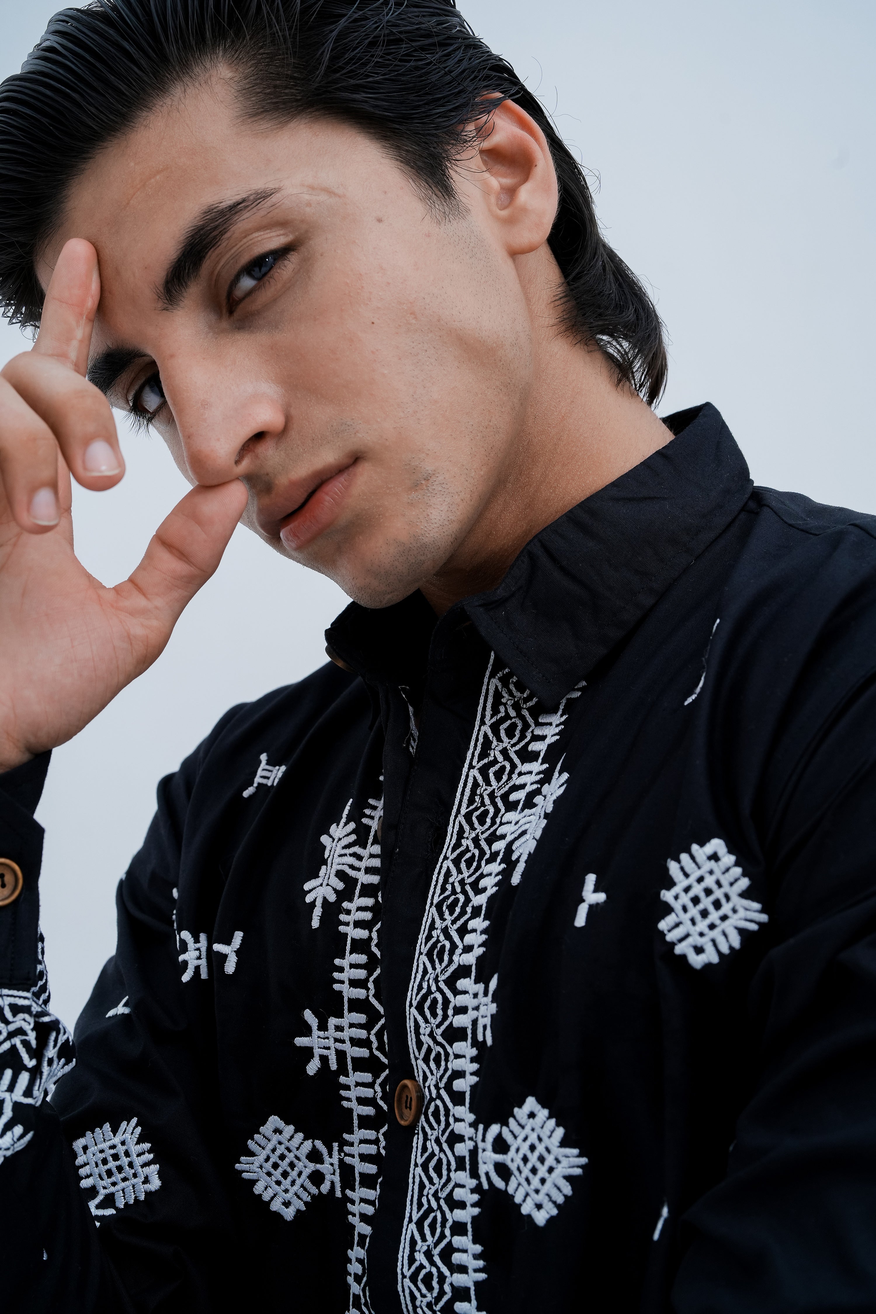 Frost Embroidered Shirt - side pose