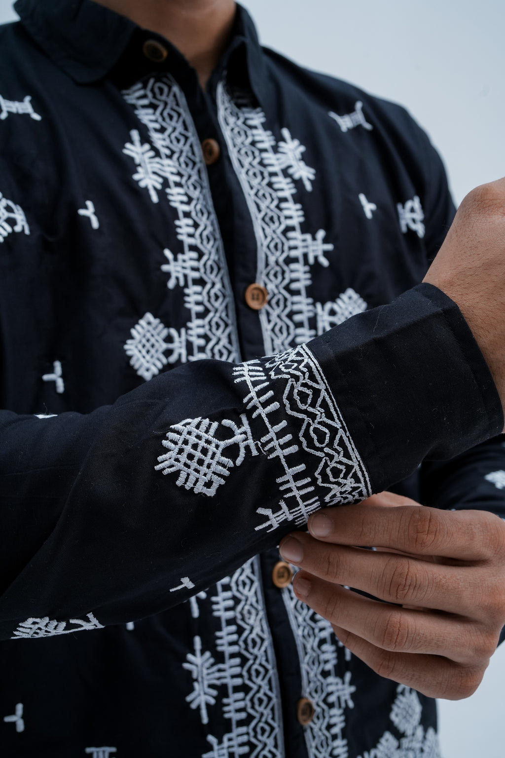 Frost Embroidered Shirt - cuff detail