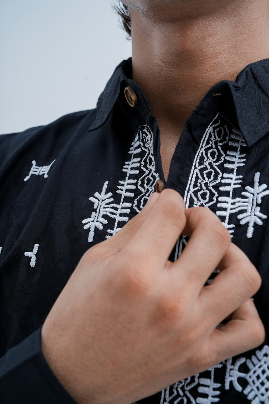 Frost Embroidered Shirt - collar detail