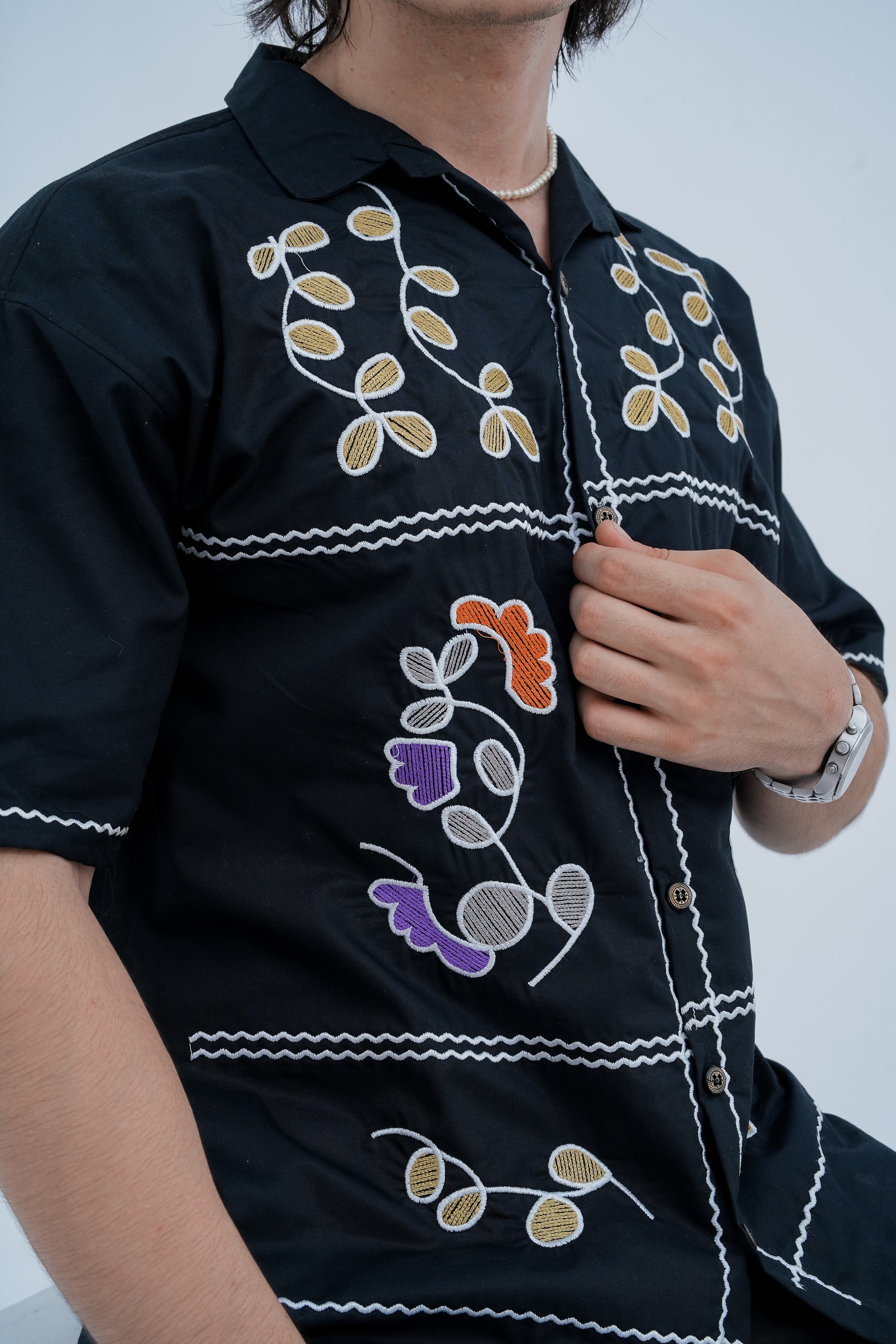 Wander Embroidered Shirt - front bust