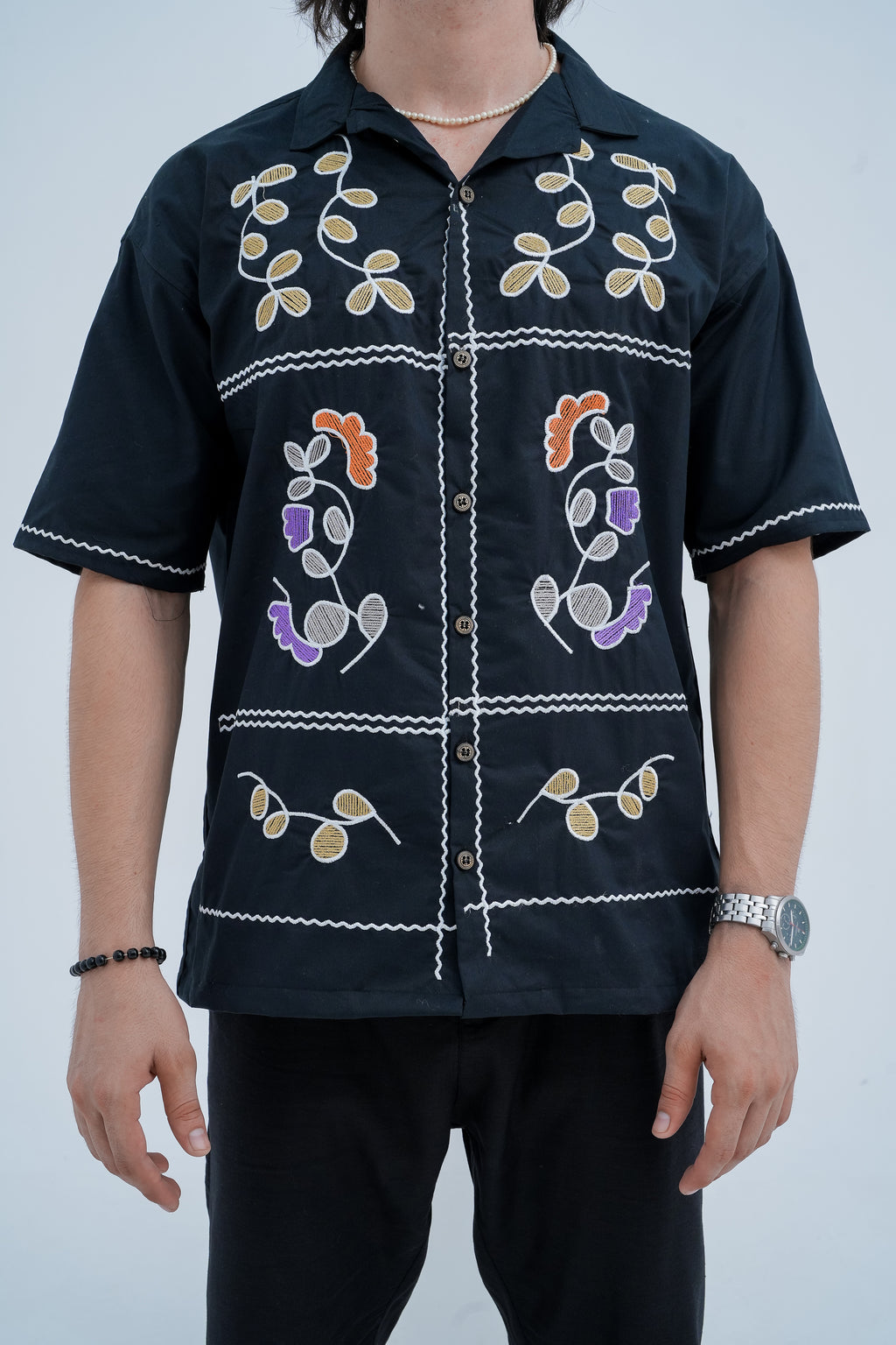 Wander Embroidered Shirt - front view standing