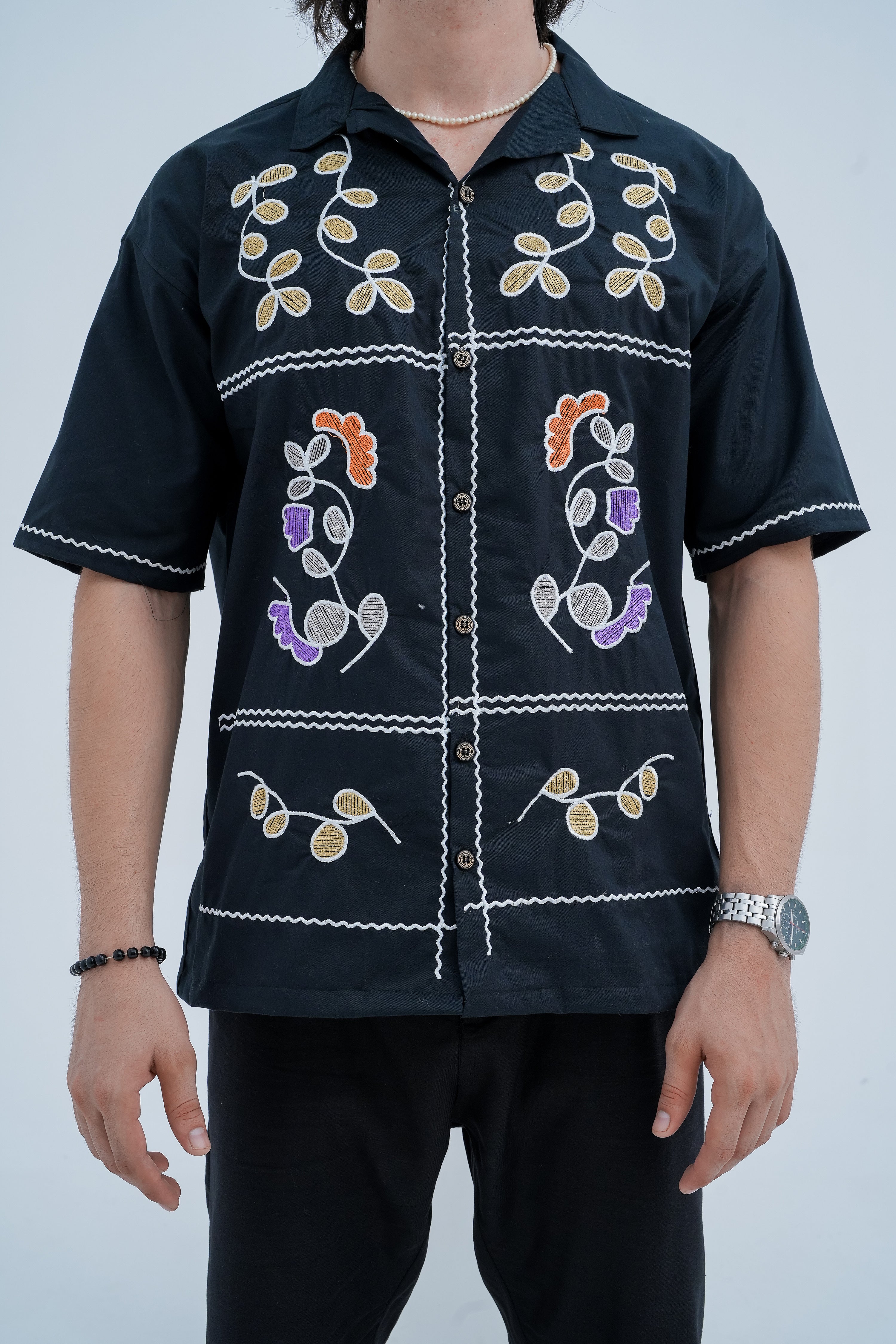 Wander Embroidered Shirt - front view standing