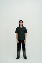 Moss Jacquard Camp Shirt - front view