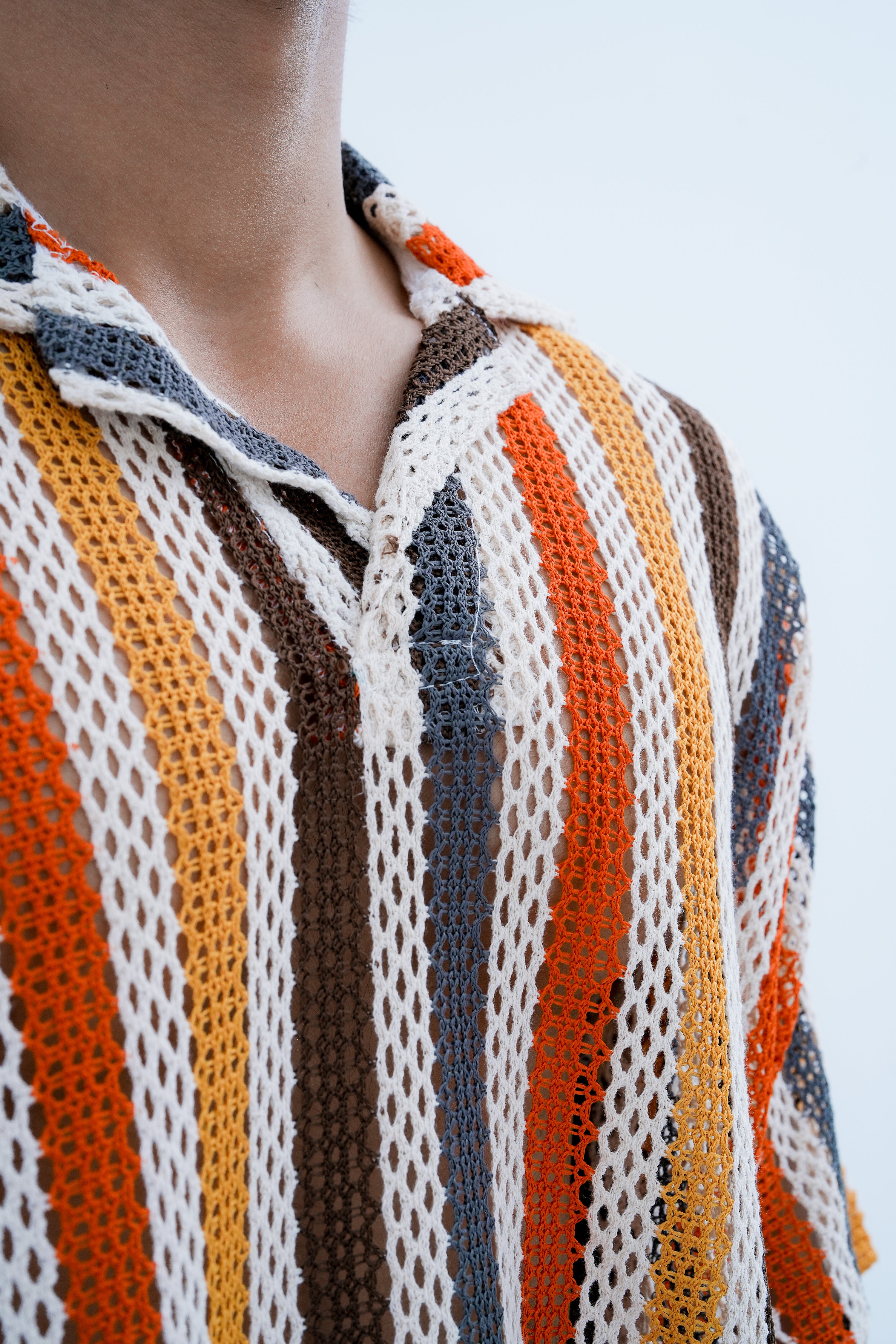 Sunset Stripe Polo - texture detail