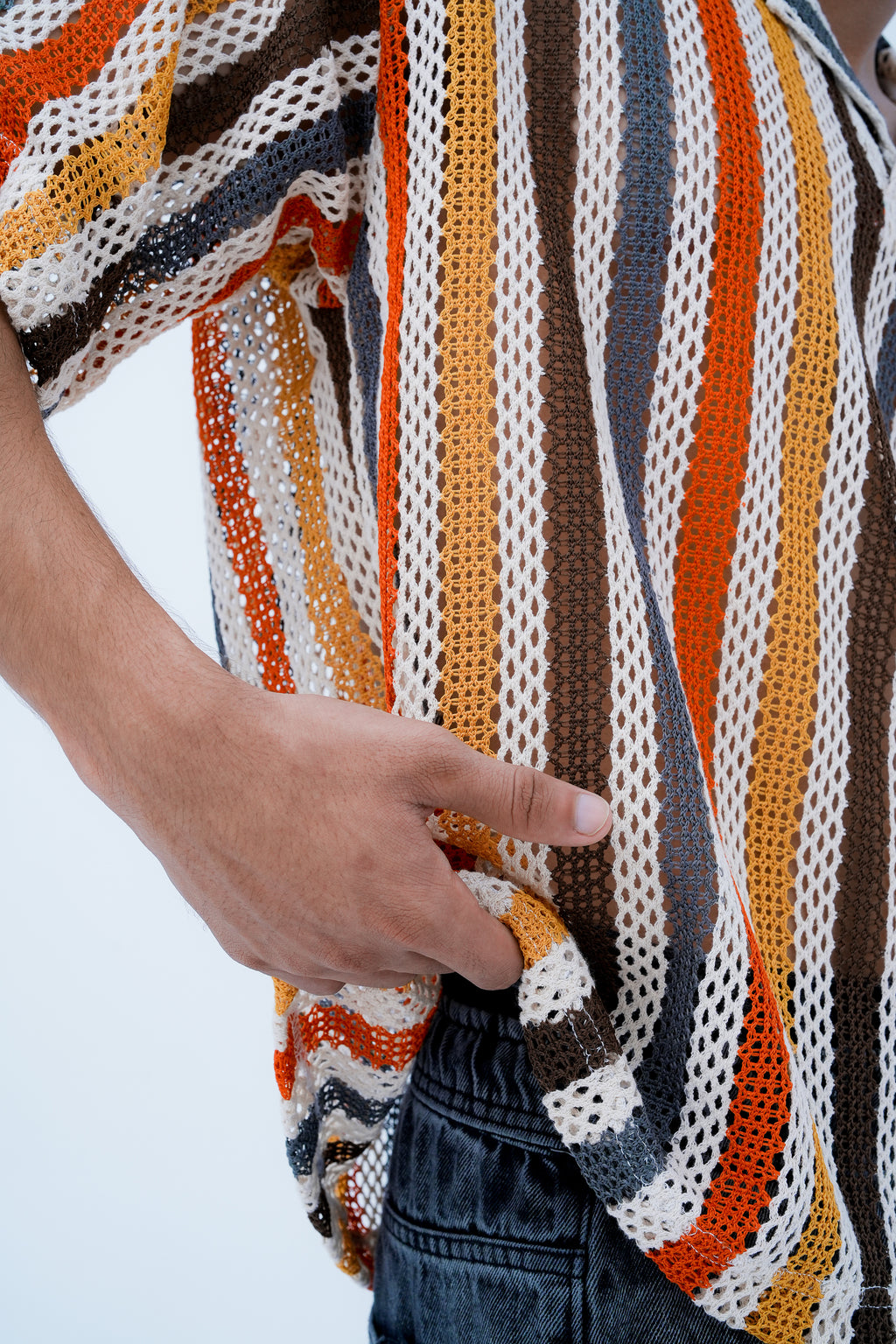 Sunset Stripe Polo - side pose