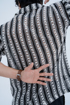 Pinstripe Camp Shirt - side pocket detail