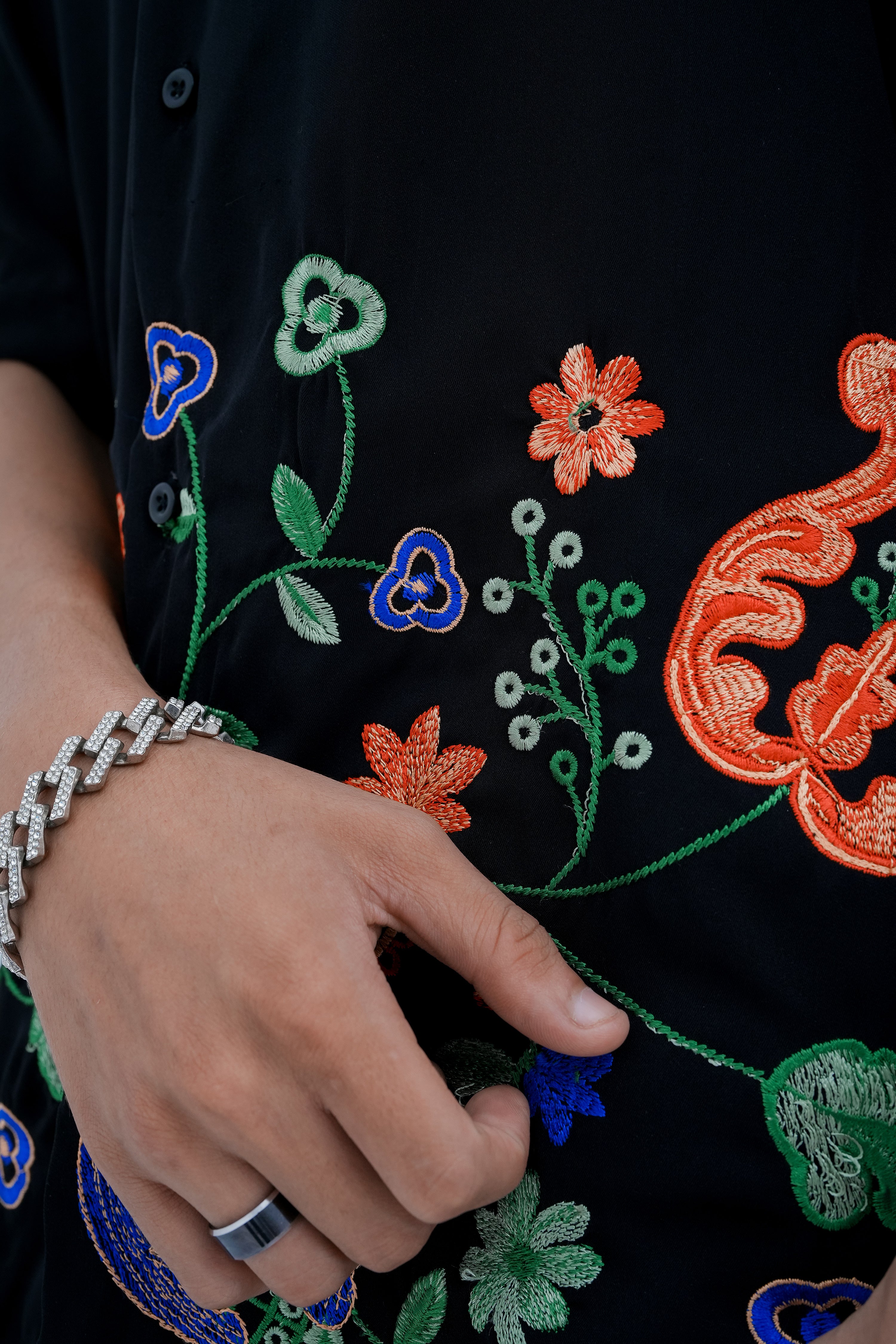 Paisley Bloom Shirt - hem detail