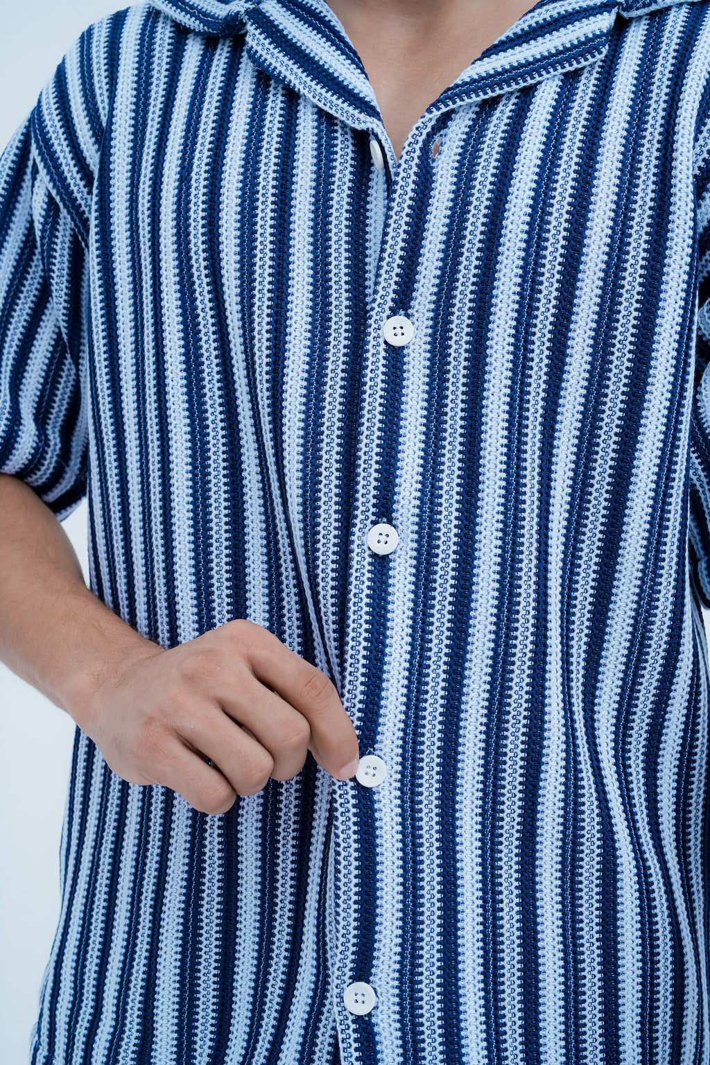 Tide Stripe Shirt - button detail