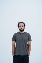 Onyx Contrast Tee - front view standing