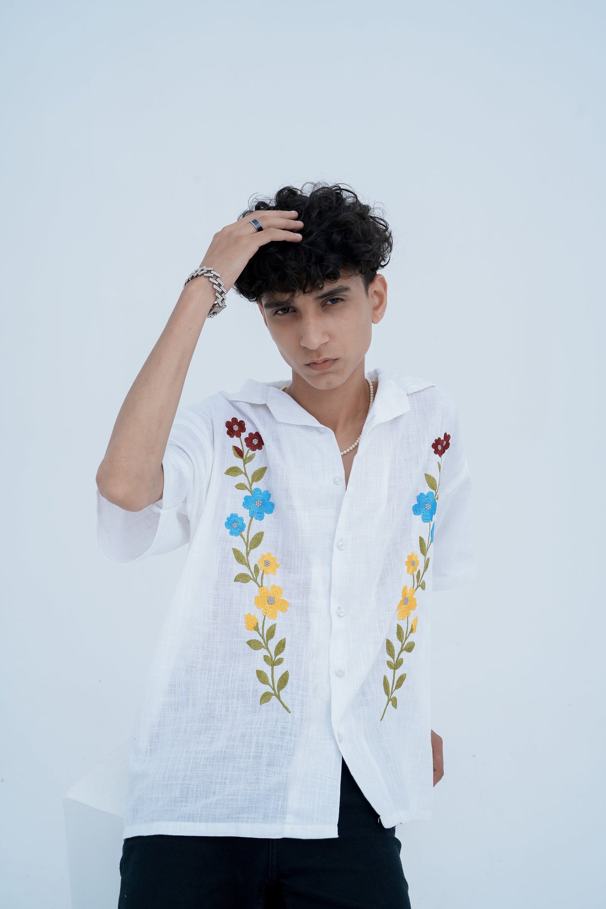 Wildflower Embroidered Shirt - front view