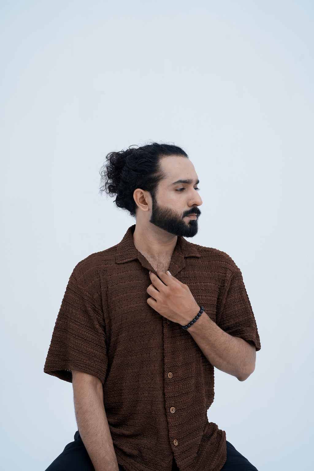 Ember Knit Camp Shirt - side pose