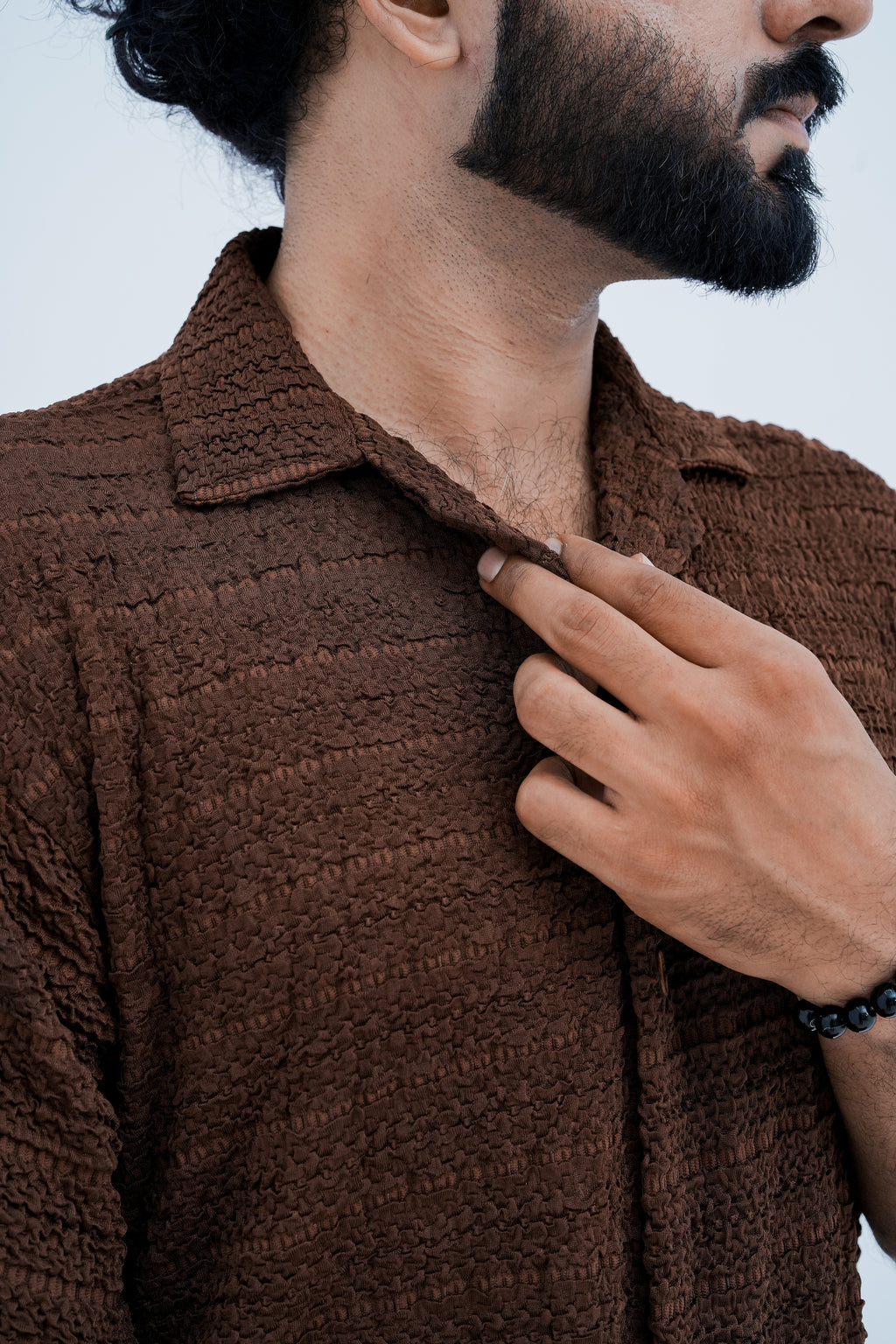 Ember Knit Camp Shirt - collar detail