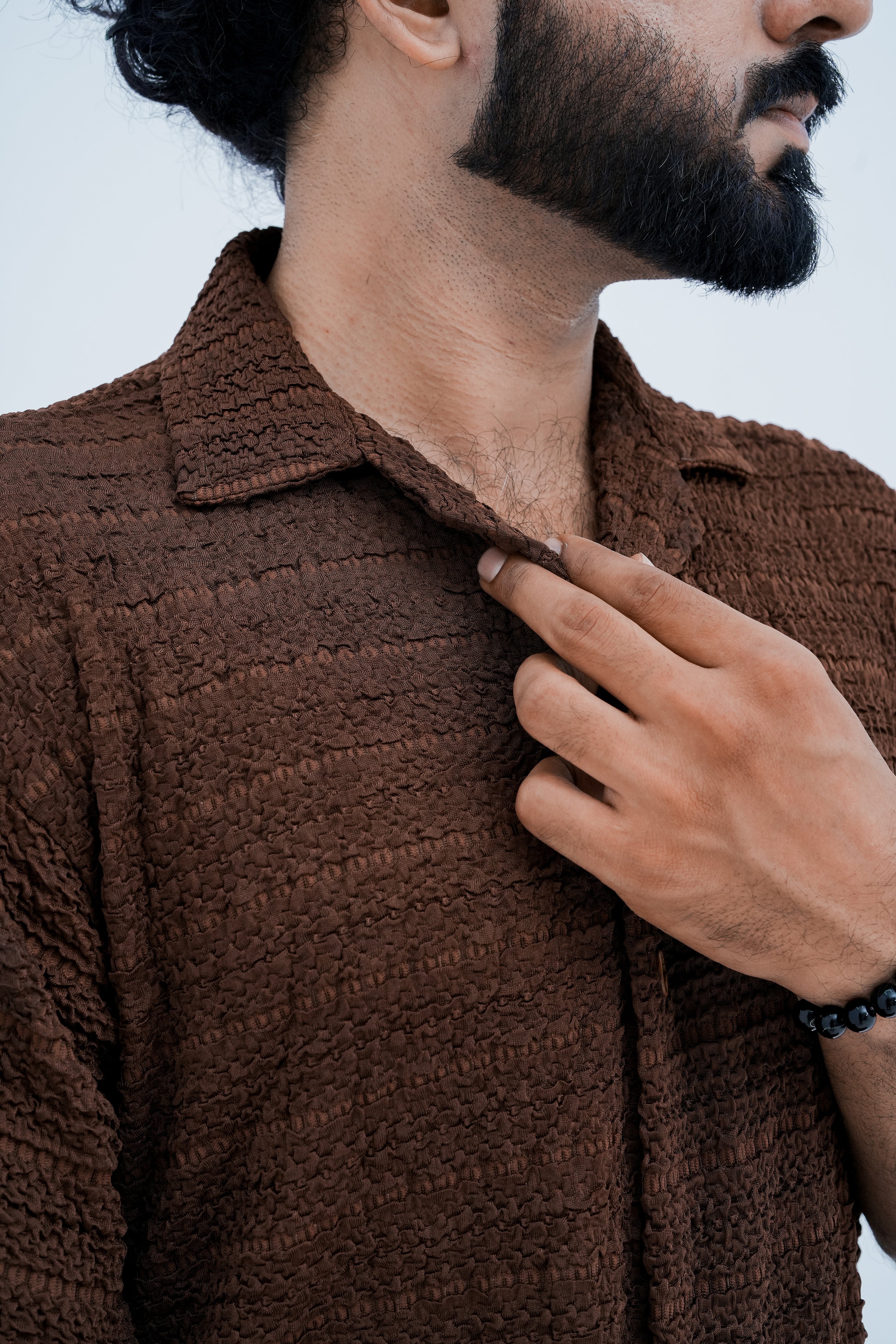 Ember Knit Camp Shirt - collar detail