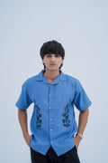 Rosette Embroidered Camp Shirt - front view