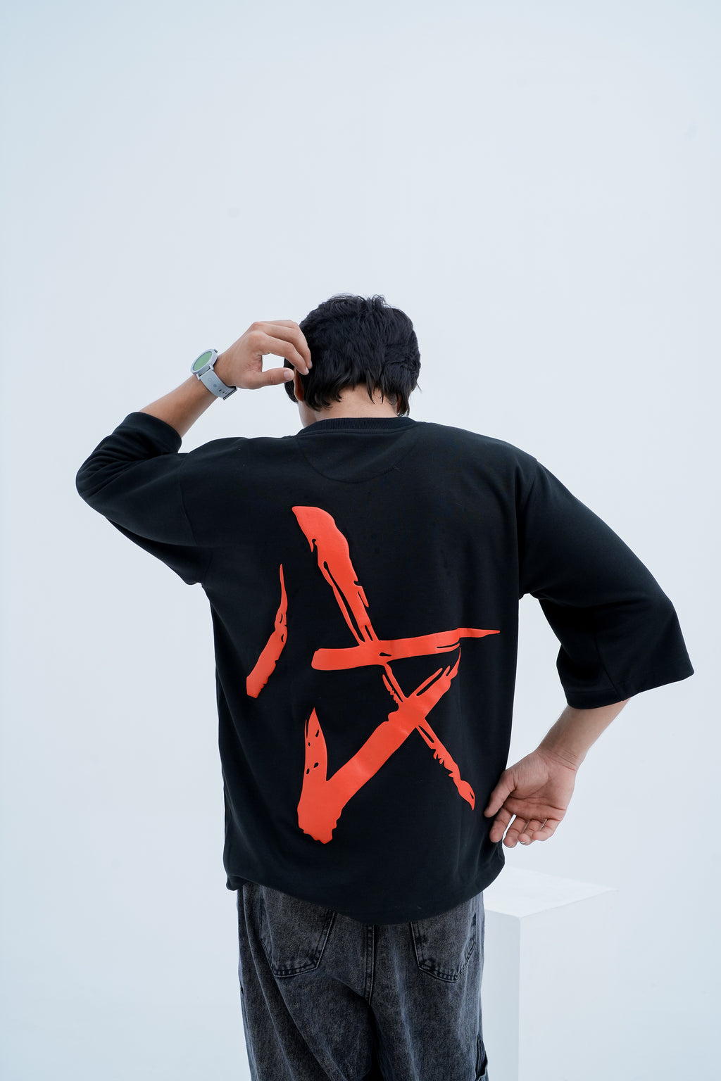 Mark Logo Tee - back logo pose