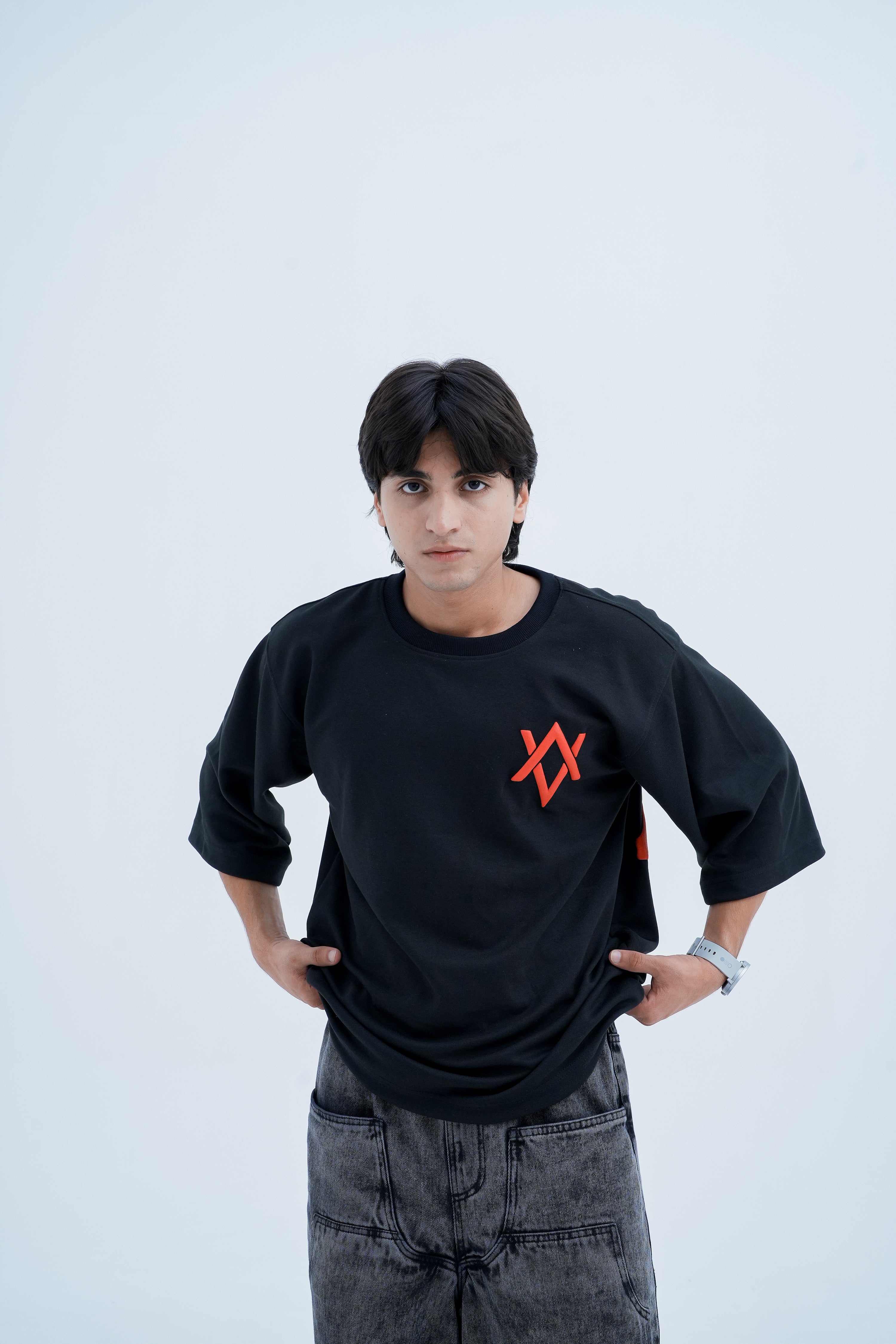 Mark Logo Tee - front pose hands on hips