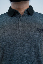 Onyx Contrast Polo - collar and chest emblem detail