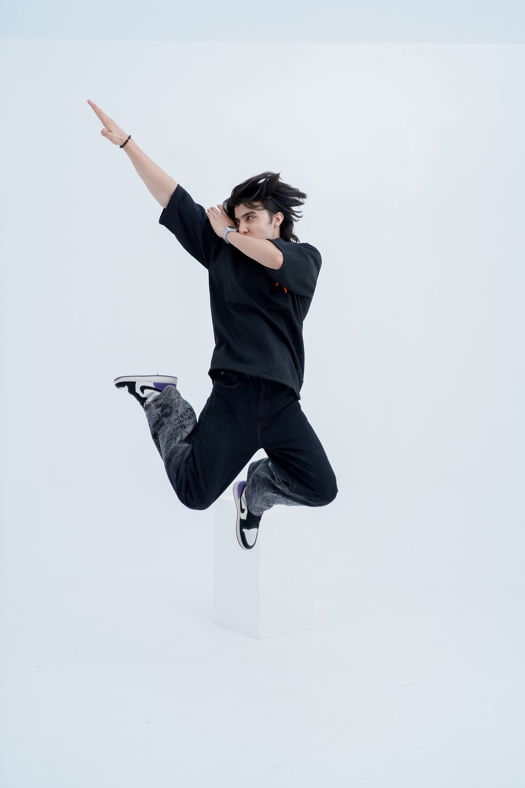 Still Alive Tee - action jump pose