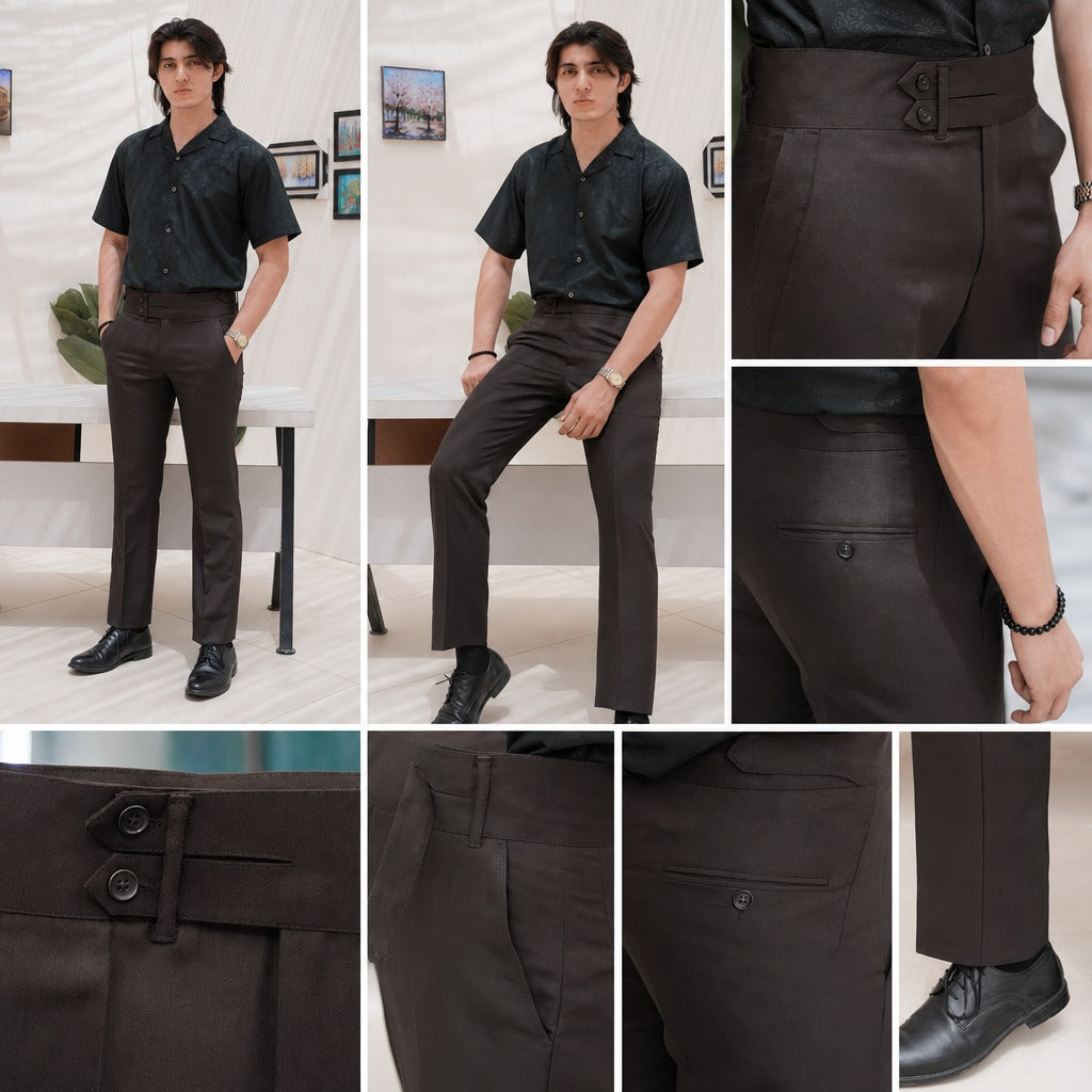 Tab-Waist Tailored Pant
