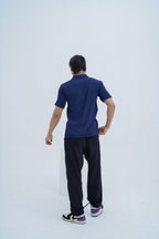 Bloom Embroidered Camp Shirt in Navy - back view