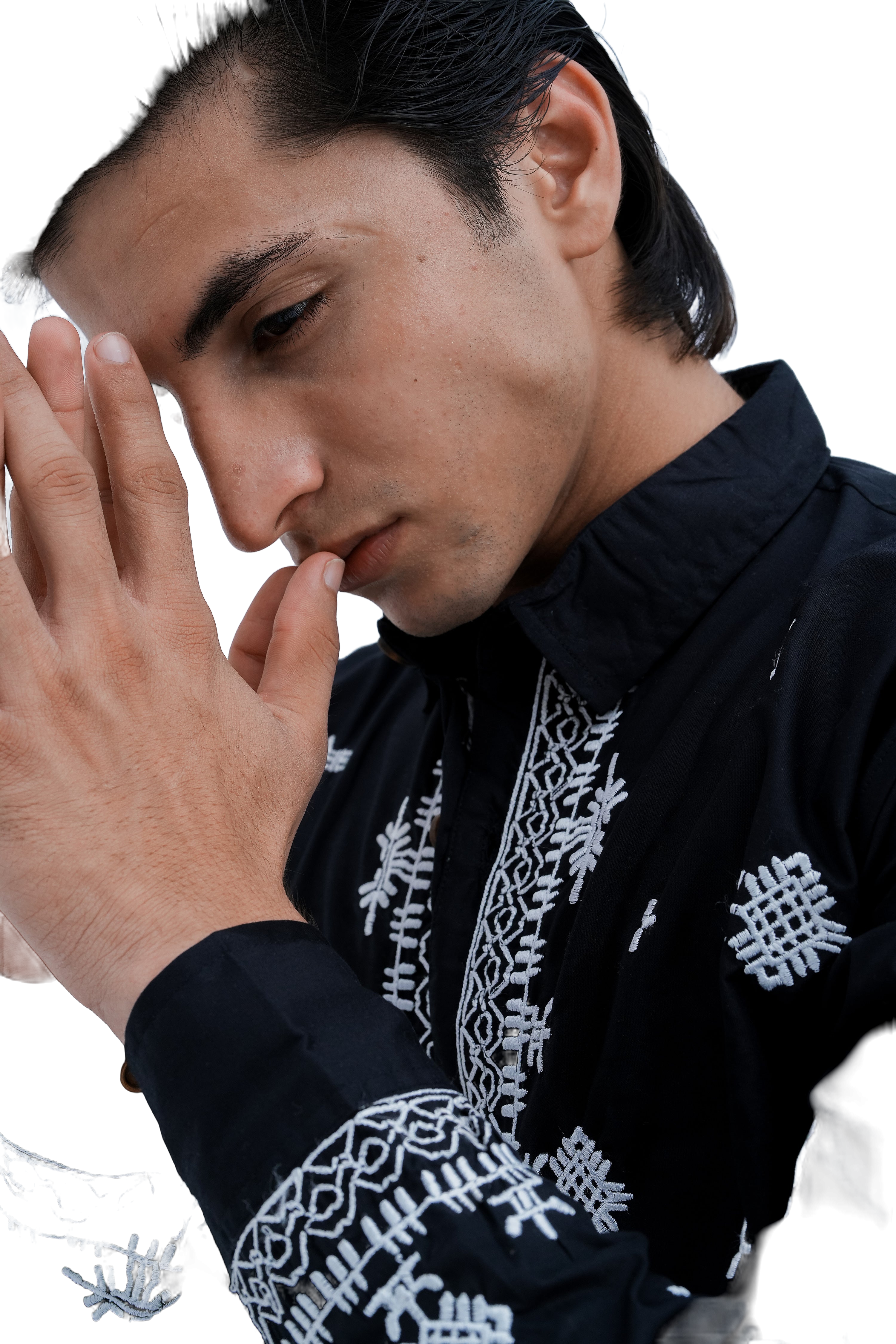 Frost Embroidered Shirt - embroidery close up