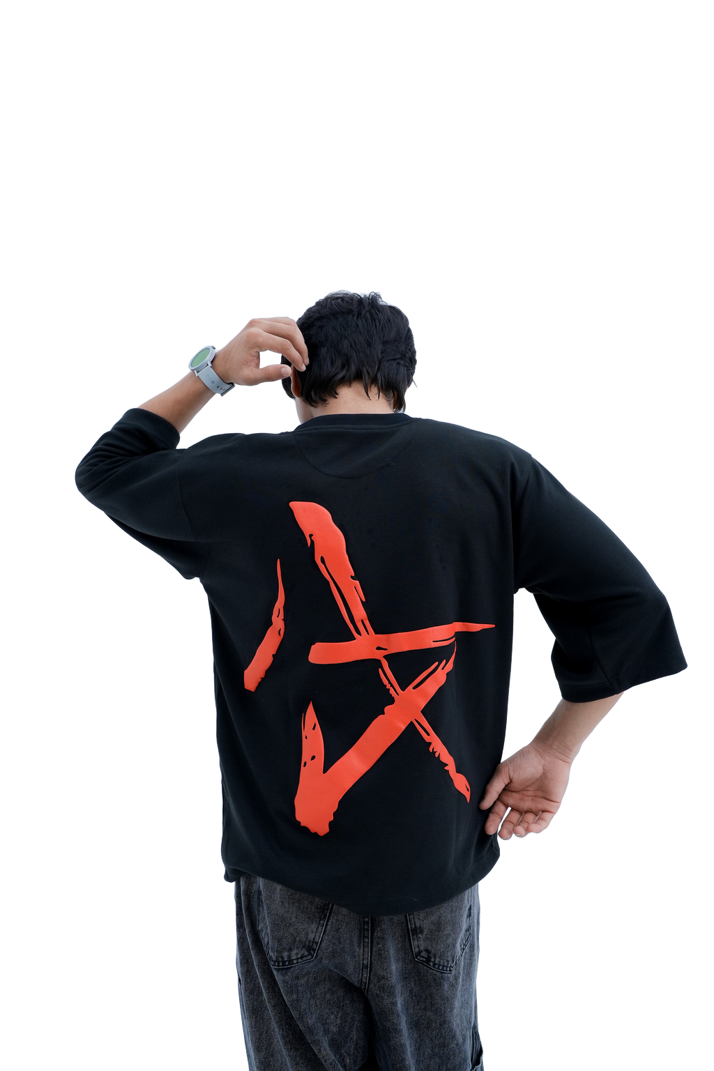 Mark Logo Tee - back logo pose
