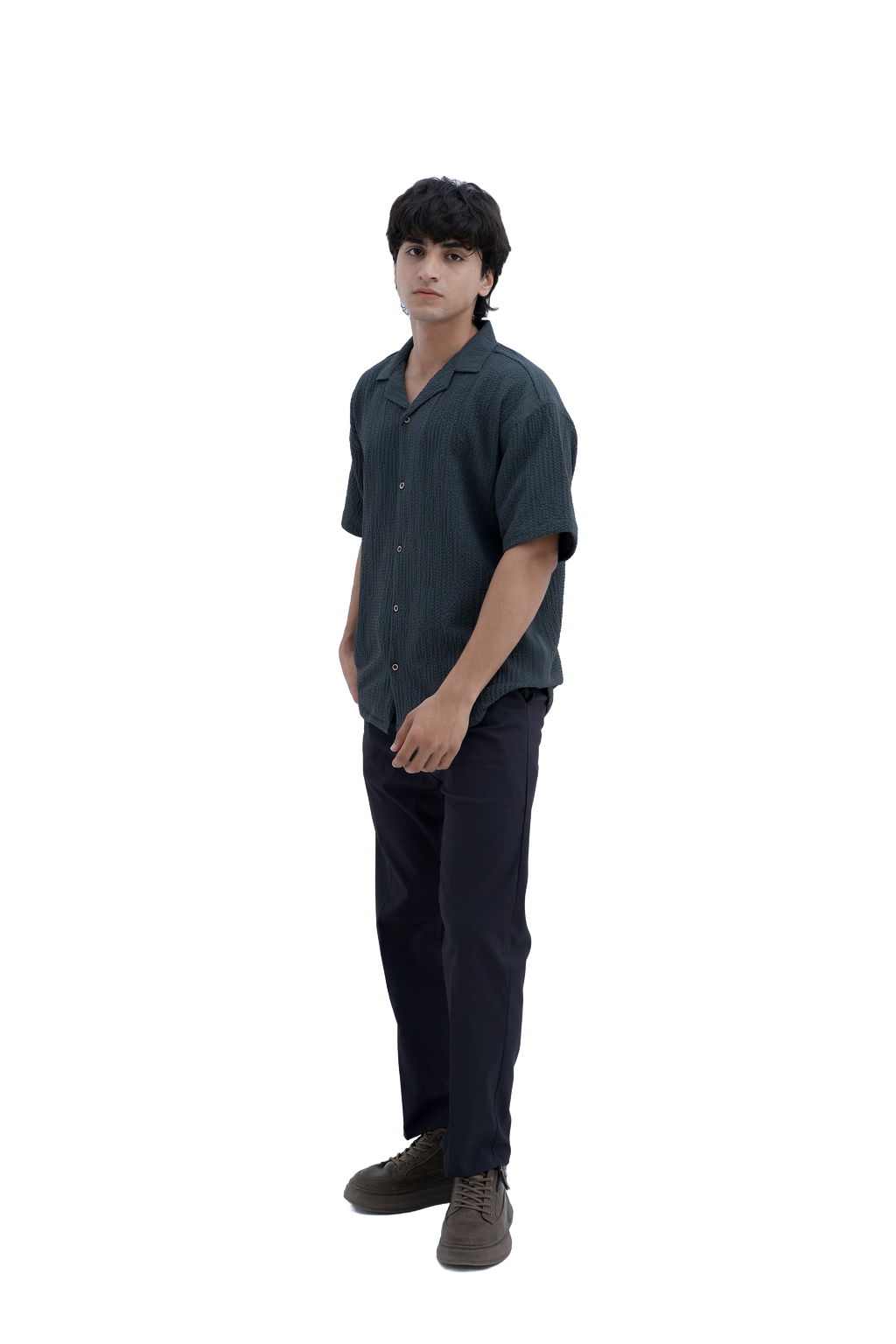 Horizon Camp Shirt in Charcoal - front view