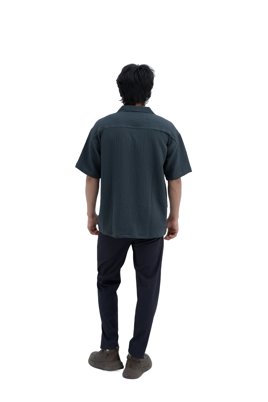 Horizon Camp Shirt in Charcoal - back view