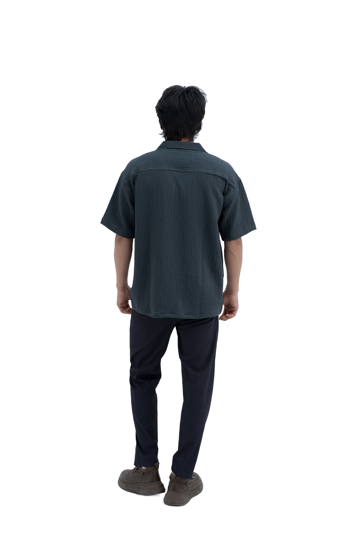Horizon Camp Shirt in Charcoal - back view