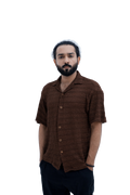 Ember Knit Camp Shirt - front view standing