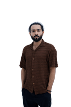 Ember Knit Camp Shirt - front view standing