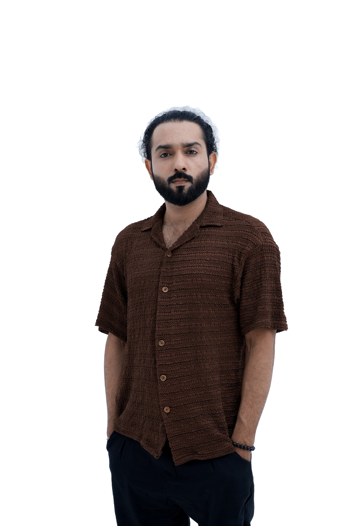 Ember Knit Camp Shirt - front view standing