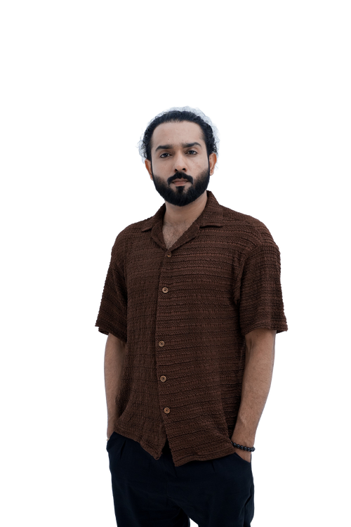 Ember Knit Camp Shirt - front view standing