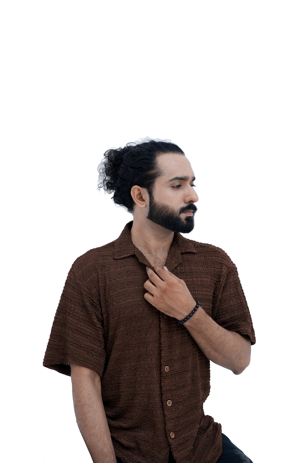 Ember Knit Camp Shirt - side pose